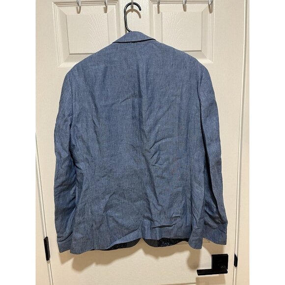 BAR III 100% linen formal chambray blazer 40S Suit lightweight jacket - Picture 2 of 11